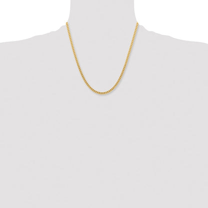 Chisel Stainless Steel Polished Yellow IP-plated 4mm 20 inch Curb Chain