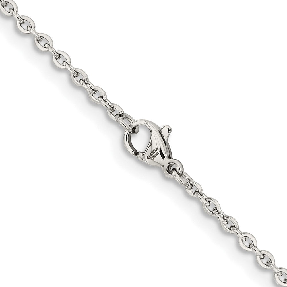 Chisel Stainless Steel Polished 2.3mm 18 inch Cable Chain