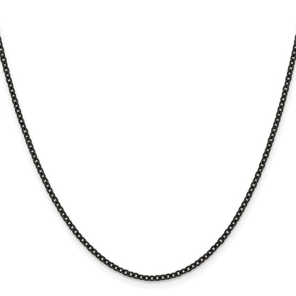 Chisel Stainless Steel Polished Black IP-plated 2.3mm 20 inch Cable Chain