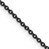 Chisel Stainless Steel Polished Black IP-plated 2.3mm 16 inch Cable Chain