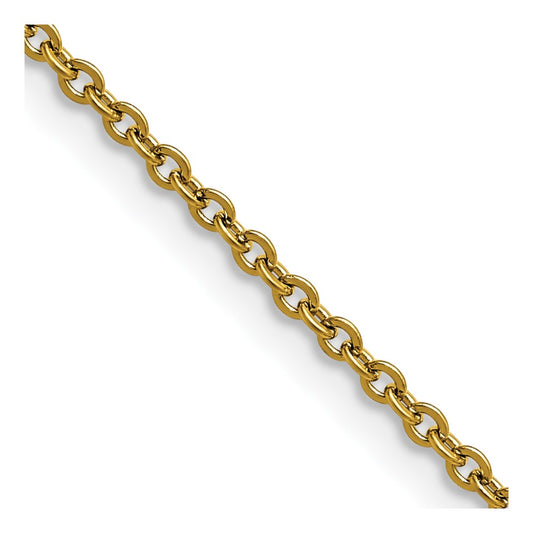 Chisel Stainless Steel Polished Yellow IP-plated 2.3mm 22 inch Cable Chain