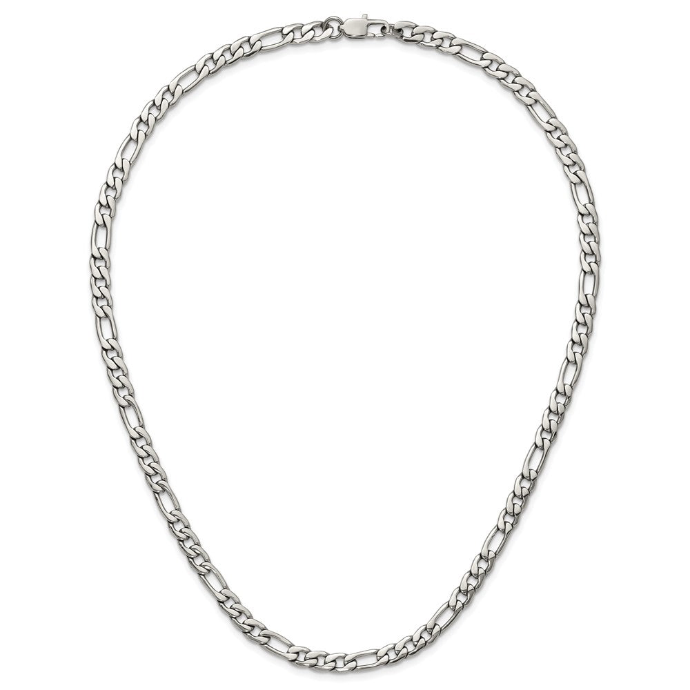 Chisel Stainless Steel Polished 6mm 20in Figaro Chain