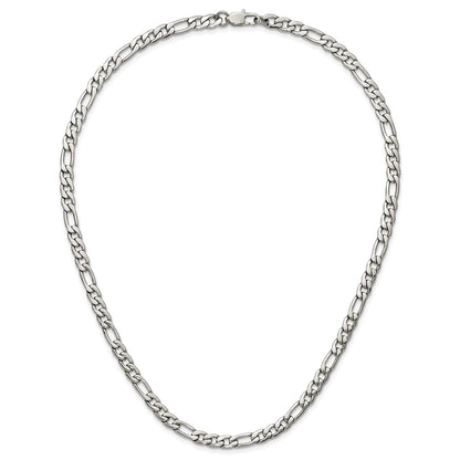 Chisel Stainless Steel Polished 6mm 20in Figaro Chain