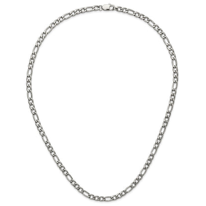 Chisel Stainless Steel Polished 6mm 24 inch Figaro Chain