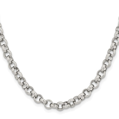 Chisel Stainless Steel Polished 6mm 24 inch Rolo Chain