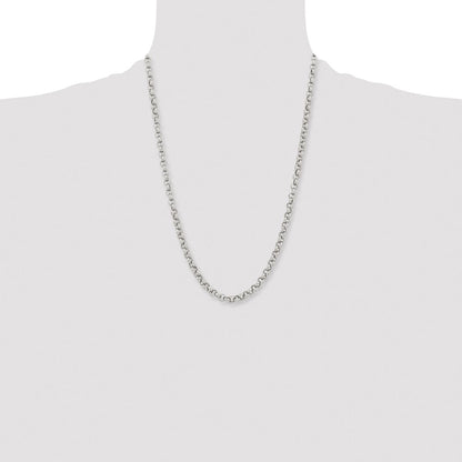 Chisel Stainless Steel Polished 6mm 24 inch Rolo Chain
