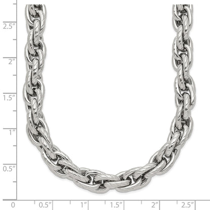 Chisel Stainless Steel Polished and Textured 24 inch Fancy Rope Chain