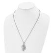 Chisel Stainless Steel Polished Jesus Silhouette Pendant on a 22 inch Cable Chain Necklace
