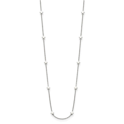 Chisel Stainless Steel Polished Stars on a 35 inch Cable Chain Necklace