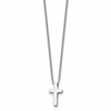 Chisel Stainless Steel Polished Cross Pendant on a 16 inch with 1 inch extension Cable Chain Necklace