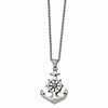 Chisel Stainless Steel Antiqued and Polished Anchor Pendant on a 24 inch Curb Chain Necklace