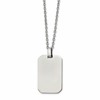 Chisel Stainless Steel Polished Rectangle Dog Tag on a 22 inch Cable Chain Necklace