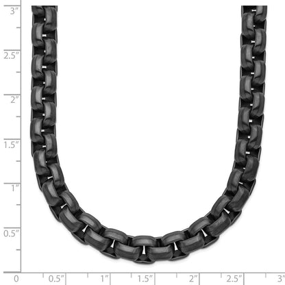 Chisel Stainless Steel Polished Gun Metal IP-plated 24 inch Box Chain