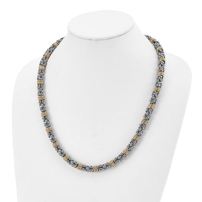 Chisel Stainless Steel Polished Yellow IP-plated Byzantine 24 inch Necklace