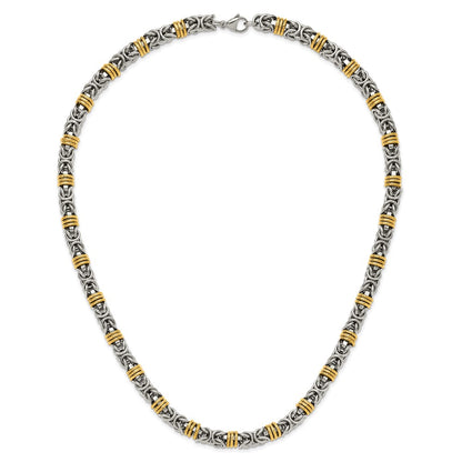Chisel Stainless Steel Polished Yellow IP-plated Byzantine 24 inch Necklace