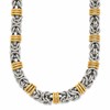 Chisel Stainless Steel Polished Yellow IP-plated Byzantine 24 inch Necklace