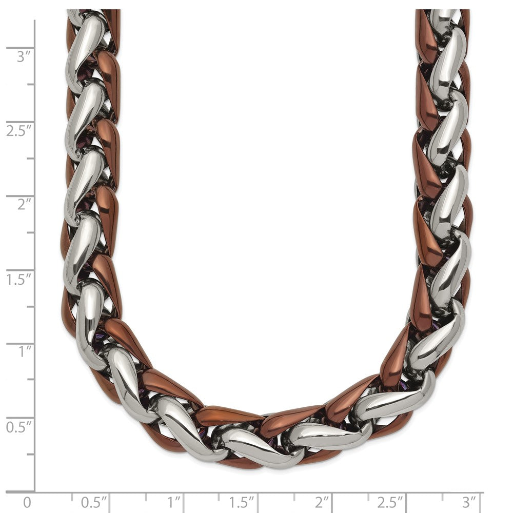 Chisel Stainless Steel Polished Brown IP-plated 24 inch Necklace