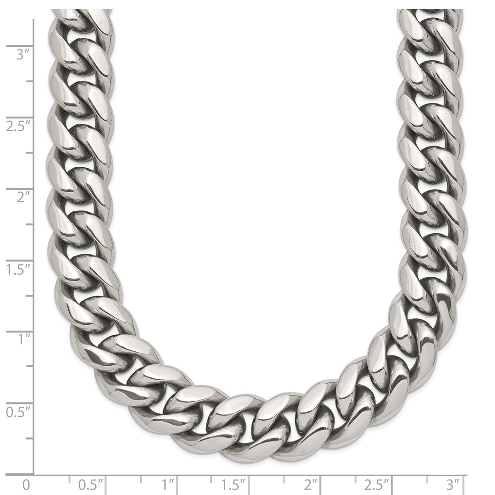 Chisel Stainless Steel Polished 24 inch Curb Chain Necklace