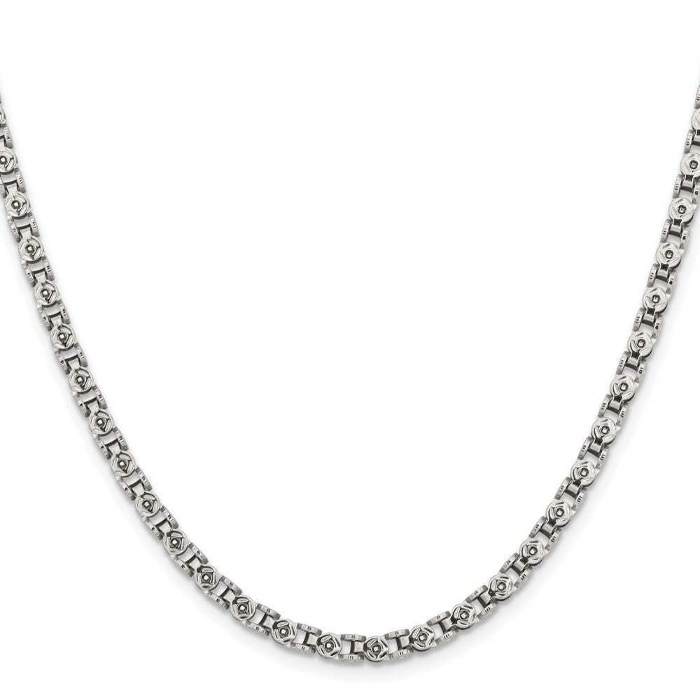 Chisel Stainless Steel Polished 24 inch Fancy Circle Link Chain