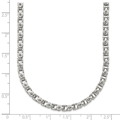 Chisel Stainless Steel Polished 24 inch Fancy Circle Link Chain