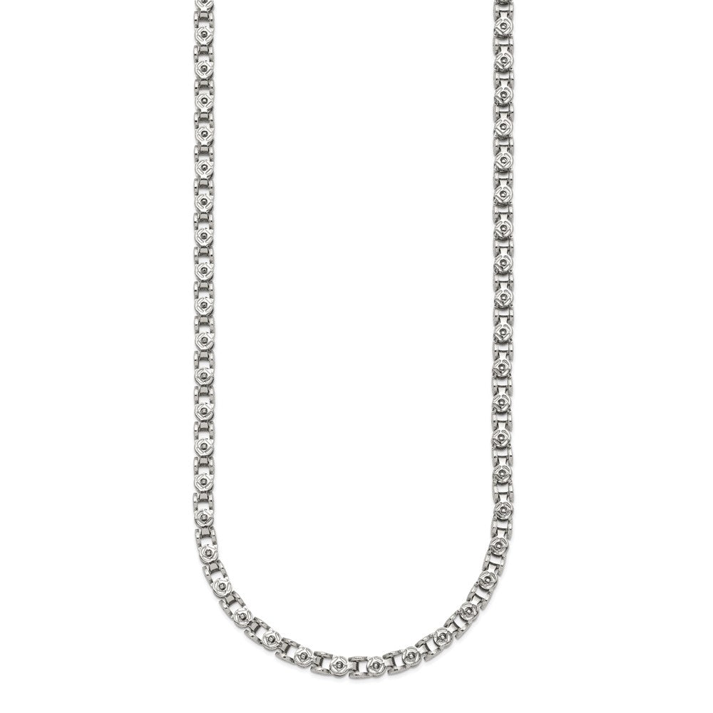 Chisel Stainless Steel Polished 24 inch Fancy Circle Link Chain