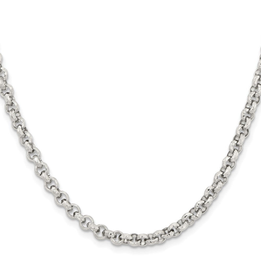 Chisel Stainless Steel Polished and Textured Fancy Rolo 24 inch Chain