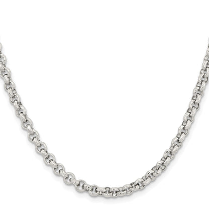 Chisel Stainless Steel Polished and Textured Fancy Rolo 24 inch Chain