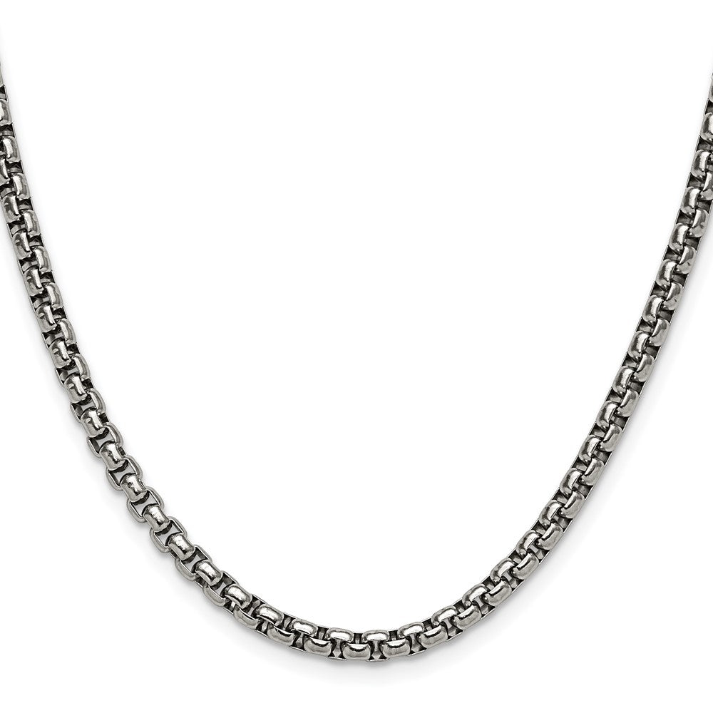 Chisel Stainless Steel Polished 3.9mm 22 inch Rounded Box Chain