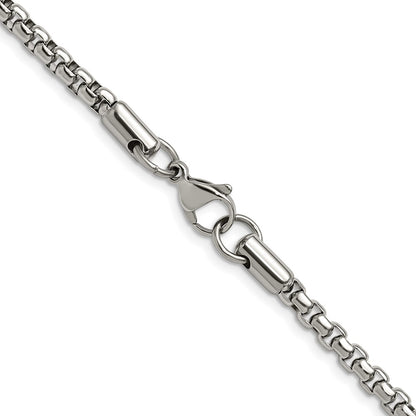 Chisel Stainless Steel Polished 3.9mm 18 inch Rounded Box Chain