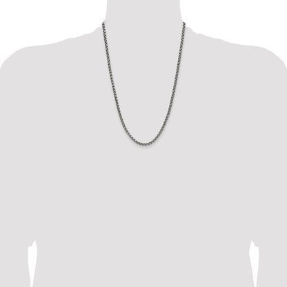 Chisel Stainless Steel Polished 3.9mm 24 inch Rounded Box Chain
