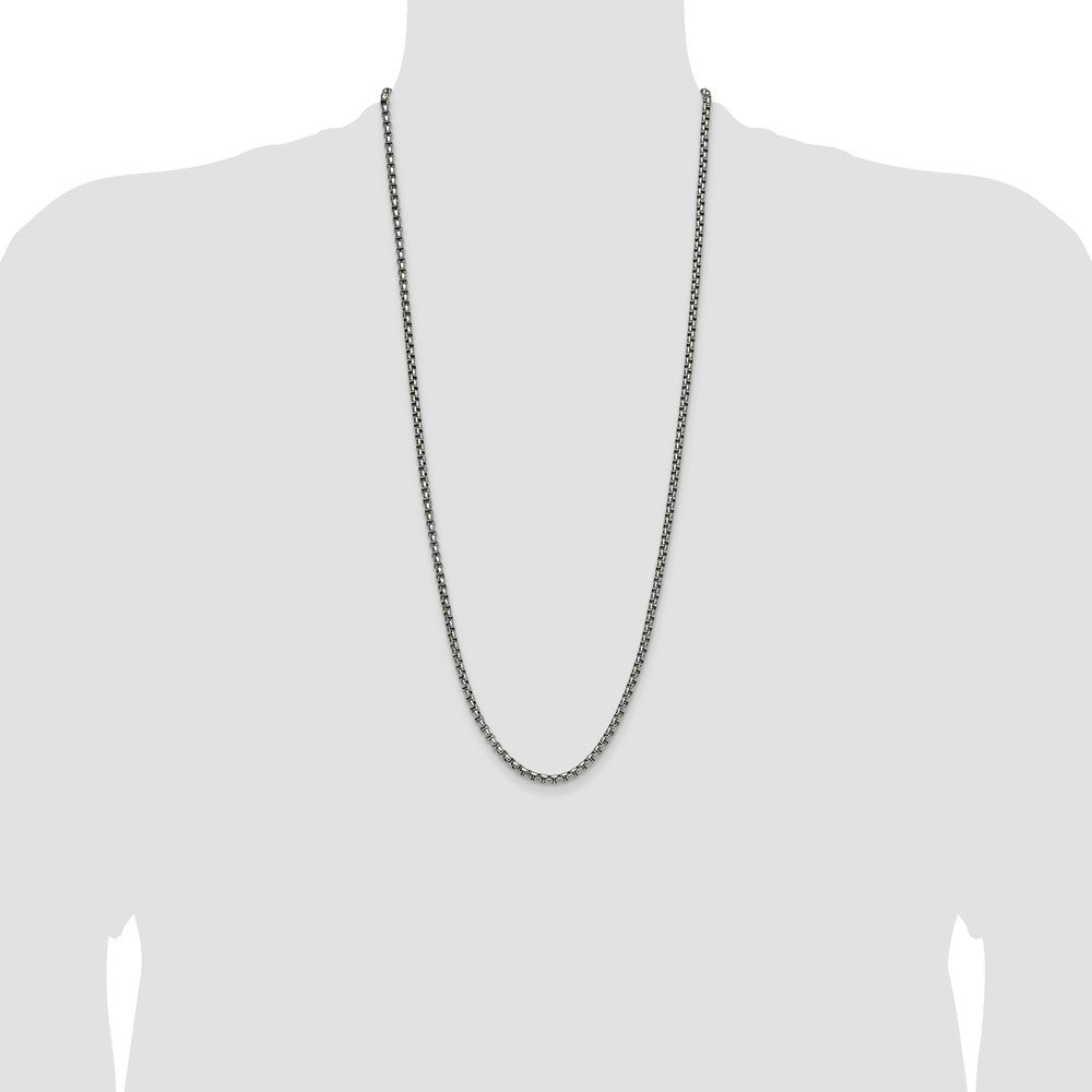 Chisel Stainless Steel Polished 3.9mm 30 inch Rounded Box Chain
