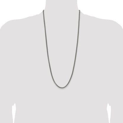 Chisel Stainless Steel Polished 3.9mm 30 inch Rounded Box Chain