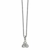 Chisel Stainless Steel Polished with Preciosa Crystal Trinity Knot Pendant on a 16 inch Cable Chain with a 1 inch Extension Necklace