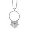 Chisel Stainless Steel Polished Circle with Bars Pendant on a 22 inch Ball Chain Necklace