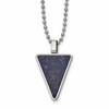Chisel Stainless Steel Polished with Lapis Triangle Pendant on a 22 inch Ball Chain Necklace