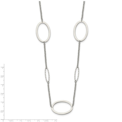 Chisel Stainless Steel Polished Fancy Oval Link 38 inch Necklace