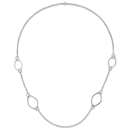 Chisel Stainless Steel Polished Fancy Link 36 inch Necklace