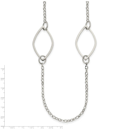 Chisel Stainless Steel Polished Fancy Link 36 inch Necklace