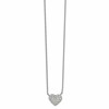 Chisel Stainless Steel Polished CZ Heart on a 17 inch Cable Chain with a 2.5 inch Extension Necklace