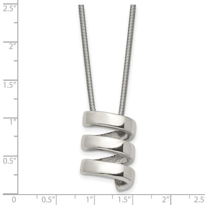 Chisel Stainless Steel Polished Fancy Twist Pendant on an 18 inch Snake Chain Necklace