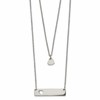 Chisel Stainless Steel Polished Heart and Bar Multi Strand 15.5 inch Cable Chain with a 1.5 inch Extension Necklace