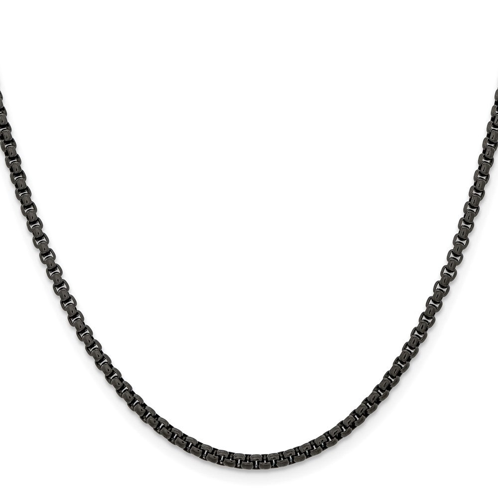 Chisel Stainless Steel Polished Black IP-plated 20 inch Box Chain