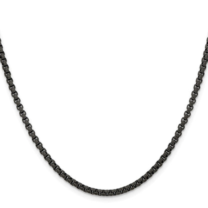 Chisel Stainless Steel Polished Black IP-plated 24 inch Box Chain