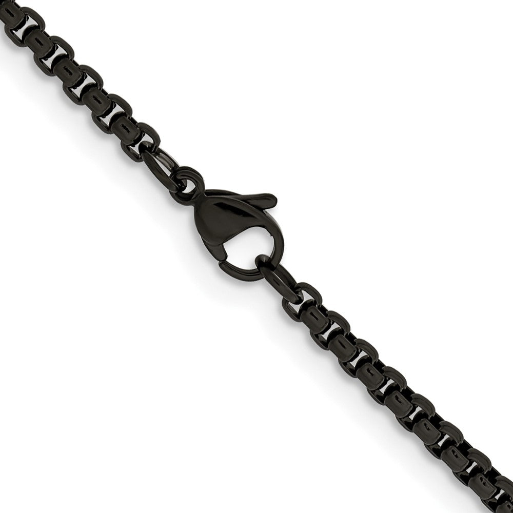 Chisel Stainless Steel Polished Black IP-plated 24 inch Box Chain