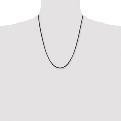 Chisel Stainless Steel Polished Black IP-plated 22 inch Box Chain