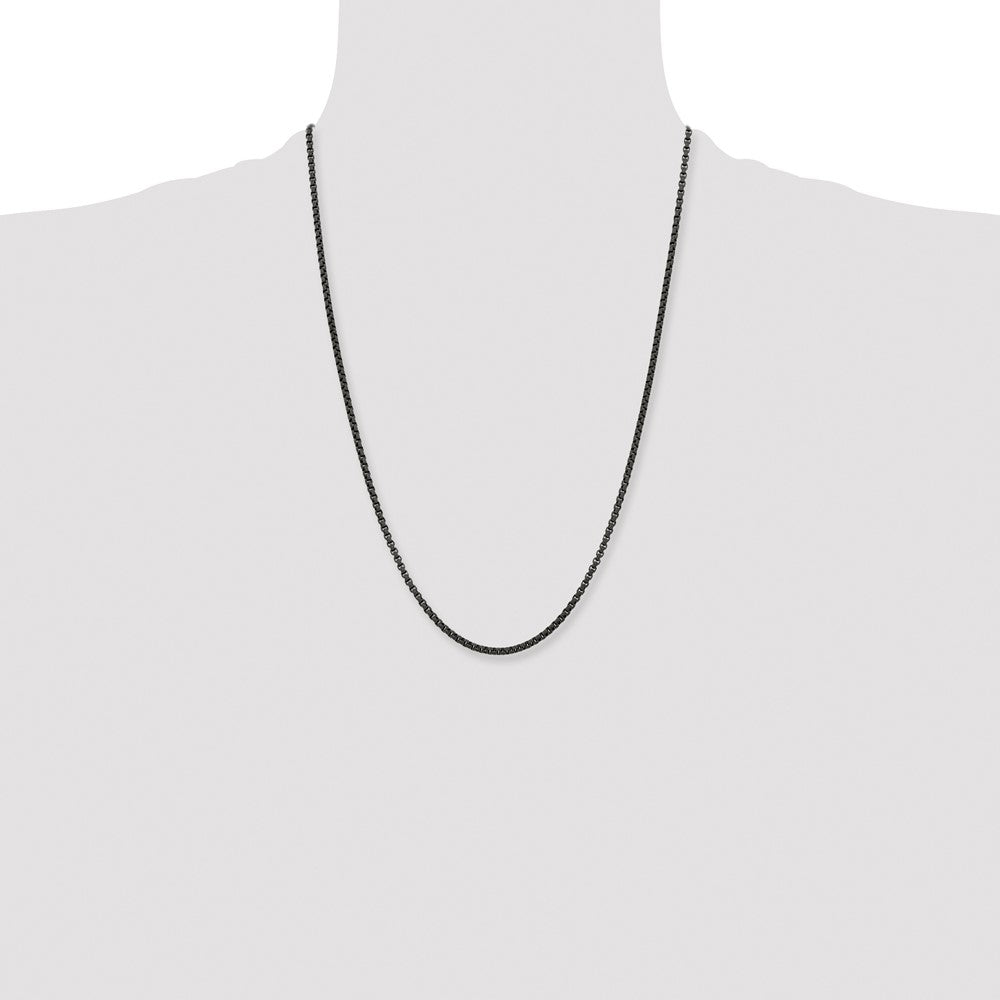 Chisel Stainless Steel Polished Black IP-plated 24 inch Box Chain