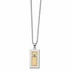 Chisel Stainless Steel Polished with 18k Gold Accent .025 carat Diamond Pendant on a 24 inch Ball Chain Necklace