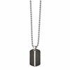 Chisel Stainless Steel Brushed and Polished Black IP-plated Dog Tag on a 24 inch Ball Chain Necklace