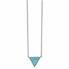 Chisel Stainless Steel Polished Reconstructed Howlite Triangle on an 18 inch Cable Chain Plus a 2 inch Extension Necklace