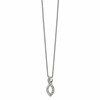 Chisel Stainless Steel Polished with Crystals Infinity Symbol on a 16 inch Box Chain Necklace